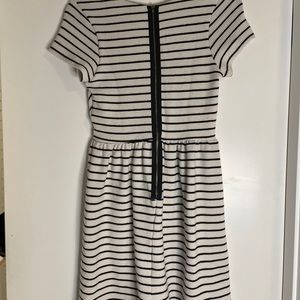White and Black striped mini dress.